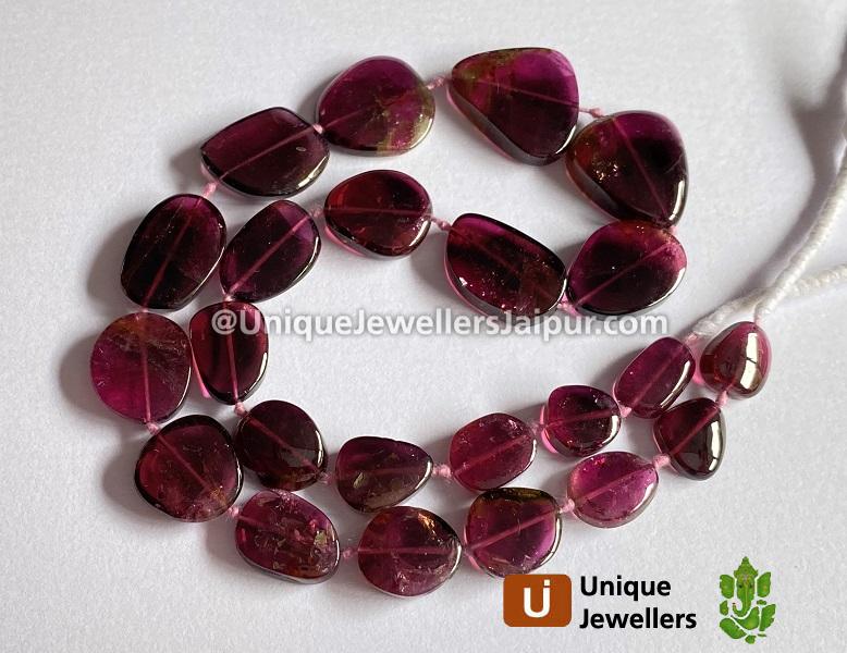 Watermelon Tourmaline Smooth Slices Beads